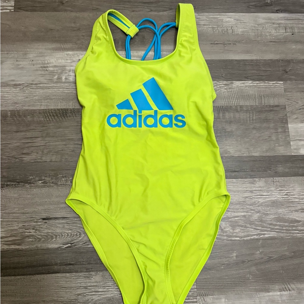 adidas Swim One-Piece - Neon Green and Blue